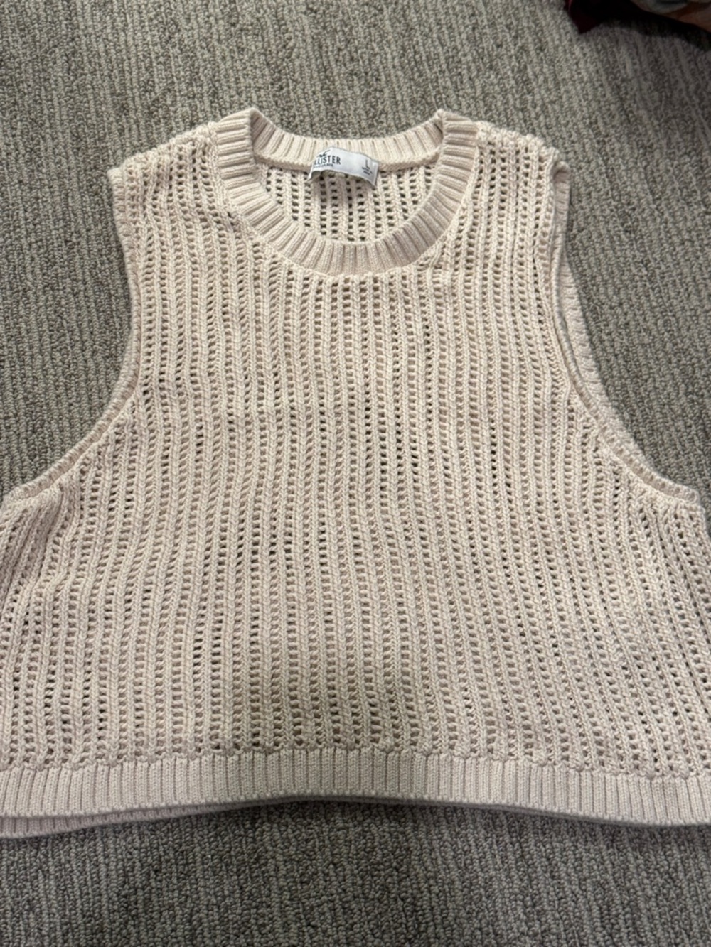Hollister Open Knit Sleeveless Tank - Cream